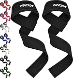 RDX リストストラップ リフティングストラップ トレーニング ジム 用 初心者~プロ対応 滑り止めパッド付き 両手 メンズ レディース 日本正規品 (ブラック（滑り止めなし）)