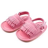 chantooベビー女の子サンダルwithヌバックレザータッセルデザインTPRソール カラー: ピンク