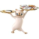 moin moin フィギュア 置物 オーナメント 猫 小物を持ってくれる 幅36×高さ25×奥行17cm / インテリア 雑貨 小皿 小物入れ かわいい ねこ シャム猫 ブラウン ゴールド 金 アニマル かわいい (シャム猫) 2304fig27