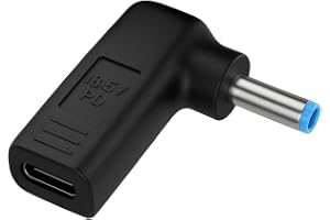 fine-R USB-C DC 変換アダプター ノートパソコン PD充電 4.5 3.0mm HP専用 L字 変換プラグ P4530HP | 100W PD急速充電対応 HP製ノートパソコン専用丸型DCプラグ L字90度コネクタで配線すっきり ケーブ