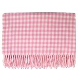 English Stroller Blanket ~ Pink/White Gingham by Prince of Scots