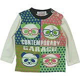 【H27秋冬物】 GARACH(ギャラッチ) 天竺ドット総柄前身切替え長袖Tシャツ 100cm /IV NO.AH-531401