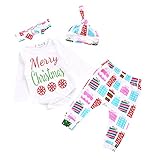 Dovewill ヘッドバンド　　帽子　　ロンパー　　パンツ　　衣装セット　　赤ちゃん　女の子　XMAS 　4枚　　クリスマス　　ソフトコットン　全4サイズ - 4個のクリスマスセット, 12〜18ヶ