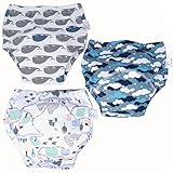 LILY CUPS イギリス風 トレーニングパンツ 中股4層 3枚組 キッズパンツ 90cm 100cm (100cm, 青)