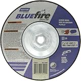 Norton Blue Fire Plus Saucer Depressed Center Abrasive Wheel, Type 28, Zirconia Alumina, 5/8-11 Hub,
