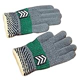 ハイキングフライ(Hikfly) 男の子のためのニットマジック手袋屋外スポーツサーマルグローブ温かいミトンXmasギフト（5-10歳） (Arrow, グレー)