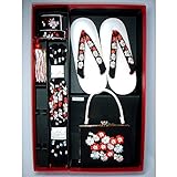 七五三 正絹刺繍はこせこセット 3サイズ6色/M(5歳用18cm) 黒