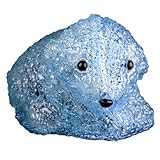 XEPA EHX-AB3-BLU LED Illuminated Acrylic Baby Polar Bear Sculpture in Sitting Pose Figurine Night Li