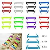 AloneA 12個ノベルティユニセックスTie ShoelacesシリコンゴムスニーカーLazy靴靴紐