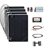 XINPUGUANG 4*50W ブラックETFE単結晶フレキシブル基板4枚+ 500W110Vシルバーインバーター1 + 20A赤コントローラー1 + 3M赤黒黒ワニ口クリップライン1セット+ 3M