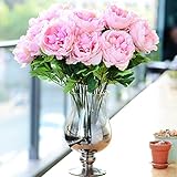 Auntwhale 人工花五皇帝牡丹人工シルク偽美しい花束花束