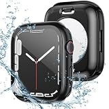 YOFITAR for Apple Watchケース 防水 45mm 44mm 41mm 40mm アップルウォッチ液晶保護フィルム+防水保護ケース+背面保護ケースの3in1デザイン Series 8/7/6/SE/5/4 高タッチ感度 PC素材 全面保護 衝撃吸収 耐傷(Series6/SE/5/4,40mm,ブラック)