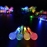 Fuloon 20灯　LEDイルミネーション太陽光充電　ソーラーLEDライト　庭園ガーデンライト　クリスマス、パーティー、結婚式 (カラフル（赤青黄緑）)