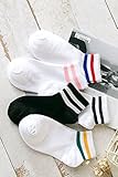 Generic [ 5ペアのドレスソックス]レディースガールズLady Miss Han Edition大学スポーツバーソックスコットンソックスto help low tide美しい