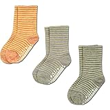 ベビー・ルーズソックス3足組・日本製 12-15cm オレンジボーダー、パープルボーダー、グレーボーダー