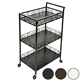 アンティークワゴン 全3色 幅48×奥行32.5×高さ84cm ブラック [ エステワゴン ネイルワゴン 美容室ワゴン キッチンワゴン マルチワゴン サイドワゴン キャスターワゴン キャスター付き インテリア 収納 業務用 サロン ワゴン 