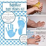 BabyRice Baby Hand and Footprint Inkless Wipe Prints Kit (Blue)