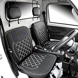 シートカバー サンバー トラック （H11/2- H24/3) TT1 / TT2 (運転席・助手席セット） 選べる4色ステッチ+1 軽トラ 商用車 内装 部品 カスタム パーツ SSC1277 (レッド ステッチ)