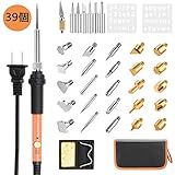 TSECO 39-in-1 多機能110V/60W温度調節可能なウッドバーニングセット はんだコテセット 焼き絵セット 木製クラフトツール 木彫り 彫刻 美術工芸品 電子工作 オーディオ DIY作業工