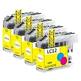ブラザー 用 LC12(LC17) LC12Y(LC17Y) 互換インクカートリッジ イエロー 大容量 4本セット LC12/17-4PK 対応機種:MFC-J6910CDW / MFC-J6710CDW / MFC-J6510DW / MFC-J5910CDW / MFC-J960DN / MFC-J960DWN / MFC-J955DN / MFC-J955DWN など