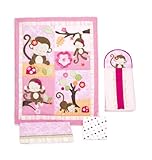 Kids Line 4 Piece Crib Bedding Set, Miss Monkey (Discontinued by Manufacturer) by kidsline