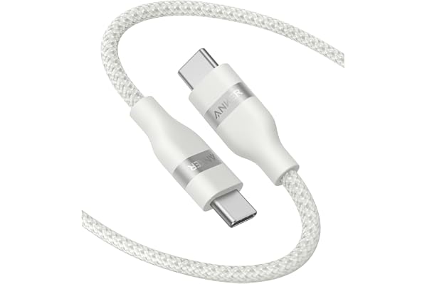 Anker USB-C & USB-C ケーブル (1.8m, 240W, 高耐久ナイロン) USB PD対応 MacBook Pro iPhone Galaxy iPad Pro/Air MacBook Pro/Air 各種対応 ホワイト