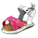 Luvable Friends Bright Strappy ベビー 米国 0-6 Months シルバー バックストラップシューズ [並行輸入品]