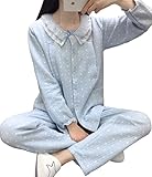 (レモンツリーセブン)Lemon tree7 レディース 長袖 ルームウェア 上下セット マタニティ 授乳パジャマ 秋冬 長袖 授乳服 授乳口付 冬 ルームウェア 中綿 可愛い 前開き パジャマ ブル