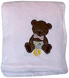 My Baby Bear Design onベルベットブランケット ピンク 1191-P