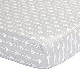 Grey Arrow Print 100% Cotton Sateen Fitted Crib Sheet by The Peanut Shell by The Peanut Shell