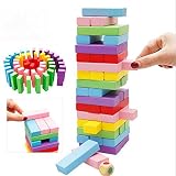 木製Tumbling Stackingタワー木製ビルディングブロックレンガおもちゃDomino Jengaデスクトップカジュアルボードゲームおもちゃギフトレンガブロック48個