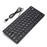 zzou USBインターフェイス防滴有線キーボード、黒アラビア語キーボード、デスクトップコンピューター用