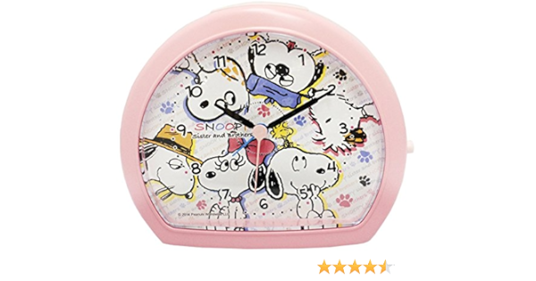 Amazon Co Jp スヌーピー 目覚まし時計 オーバルクロック アナログ表示 ピンク ホーム キッチン