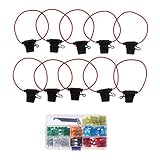 monkeyjack 120 Pieces Apr / ATC / ATOヒューズと10ピース14 AWGインラインヒューズホルダーキット