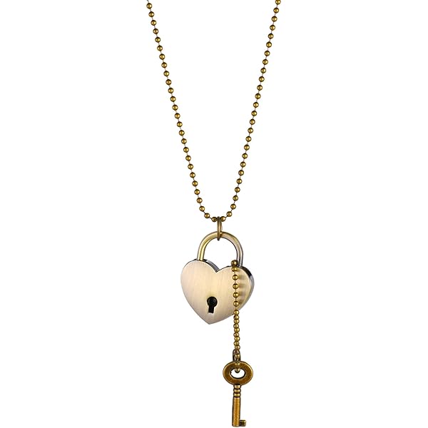【Nff】key lock necklace☆お急ぎください！超人気☆ Amazon.co.jp: Flongo Necklace, Men's, Women's, Padlock
