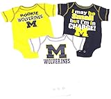 NCAA公式Michigan Wolverines 3個入ります。ボディスーツクリーパーCrawler Set