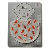 めんぷます田赤ちゃんのガーゼ前かけ 大好き(レッド)約22×29cm 綿100%日本製