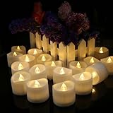 Horeset 12pcs Warm white Flickering LED Tea Lights Flameless Candle with Timer 6 Hours On and 18 Hou