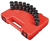 Sunex 3657 10ピース3 / 8インチドライブ標準メトリックユニバーサルソケットインパクトセット、by Sunex