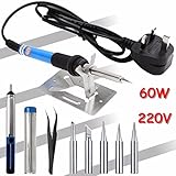 Beho- 6インチ1 60W 220V温度調節可能なはんだこてホルダー+ヒント付きアイロン