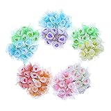 Decora 12束ダブルカラー人工PE花ガーゼホームパーティーウェディングデコレーション(マルチカラー)