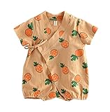 子供 夏服半袖 ロンパース ベビー 浴衣 カバーオール パジャマ (男の子　女の子 ) (80cm, ピンク)