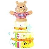 おむつケーキ 2段 プーさん くまのプーさん ディズニー 出産祝い ベビーギフト タオル ソックス パペット ラトル pooh10_11_12