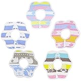 dodokids (5枚セット) 赤ちゃん よだれかけ 出産祝い 100% 綿 6重ガーゼ 花びら型 360度回転 食事用スタイ エプロン ベビー ビブ 柔らかい 可愛い 女の子 男の子