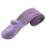 キッズ ニットタイツ 選べる11色 足付き 子供タイツ hibote ライトパープル M/105-120CM