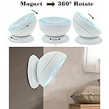 MECCION 人感センサーライト 階段 室内 照明 足元 壁付け 赤外線光控センサーライト USB 充電電池両用 360°回転でき　二つの照明モード　夜ランプLED (電球色)