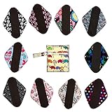 10PCS 12 Inch Heavy Charcoal Bamboo Mama Cloth/ Menstrual Pads/ Reusable Sanitary Pads + 1PC Wet Bag