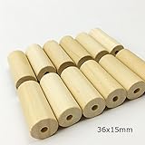 Mamimami Home 木製ビーズ シリンダー 幾何形状 未塗装 パイプビーズ 36x15MM DIY ママの看護ジュエリー ベビーおもちゃ 授乳用 幼児玩具 50個「BPAフリー」