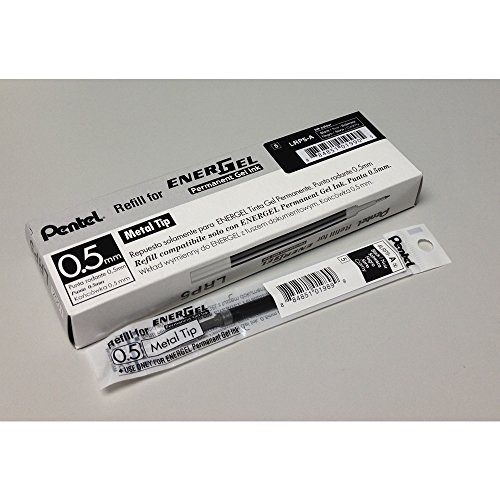 Pentel LRP5-AX - 12 Ricariche Inchiostro Permanente Nero 0.5 Mm - Asciugatura Rapida E Impermeabile - 4