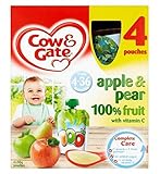 Cow & Gate Apple & Pear from 4-36 Months 4 x 90g (Pack of 2) - 4-36ヶ月から牛＆ゲートりんご＆梨4×90グラム (Cow & Gate